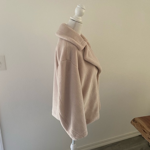 Nordstrom cream faux fur pea coat neutral treasure & bond teddy jacket Small - Picture 5 of 16